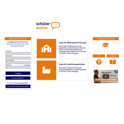 Screenshot vom Webportal Schüler Online