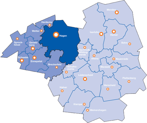 Karte der Märkischen Region