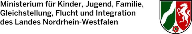 Logo des Ministeriums für Kinder, Jugend, Familie, Gleichstellung, Flucht und Integration des Landes Nordrhein-Westfalen